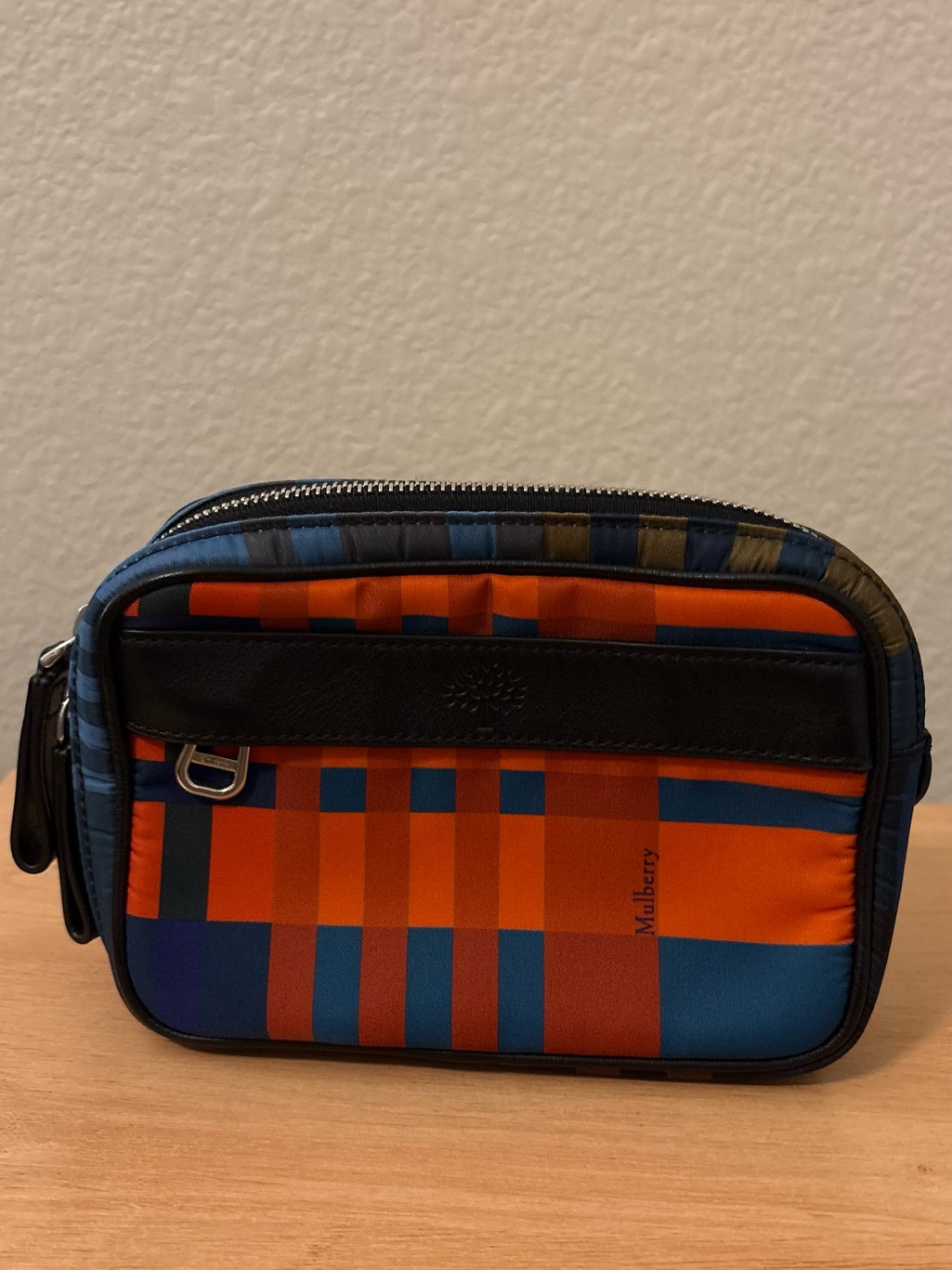Mulberry Nylon & Leather Plaid Crossbody Bag